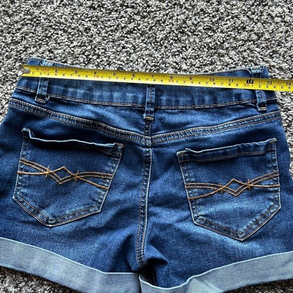 Mudd Shorts Womens Size 14 Blue Denim Midrise Cotton Button Shorts - Picture 5 of 8